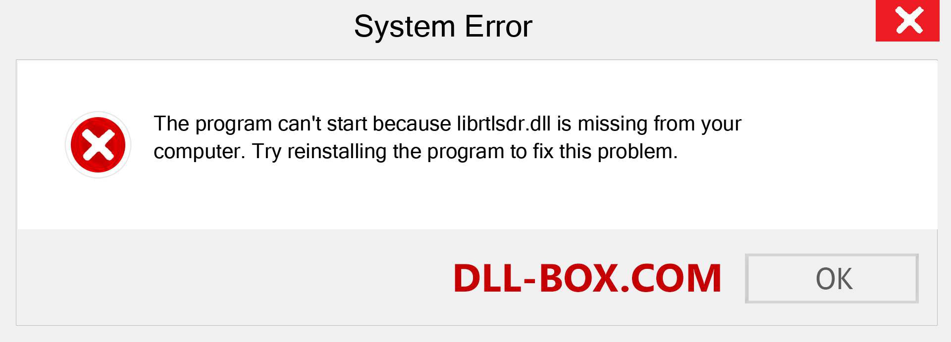  librtlsdr.dll file is missing?. Download for Windows 7, 8, 10 - Fix  librtlsdr dll Missing Error on Windows, photos, images